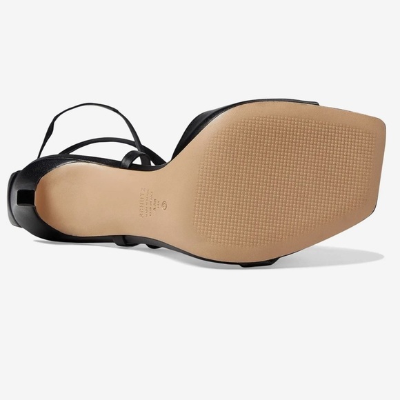 Schutz Bryce Ankle Wrap Sandal in Black - Picture 5 of 5